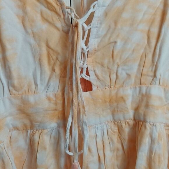 Tiare Hawaii Peach Tie Dye Open Back Mini Dress - Picture 2 of 9